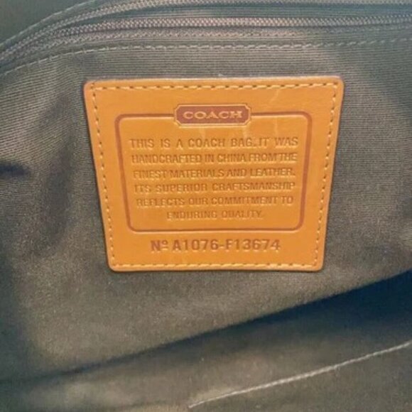 Coach Signature Jacquard Crossbody Bag with Brown Leather Trim - Picture 7 of 8